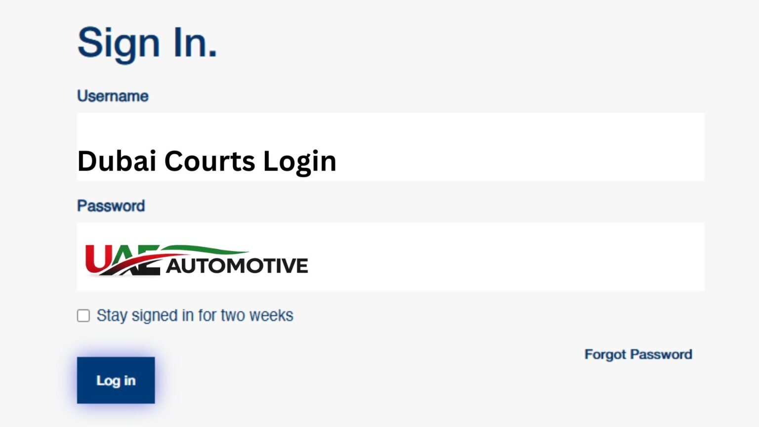 Dubai Courts Login Guide: How to Access Dubai Courts, Online Services, Register & More Dubai Courts login page showing username and password fields with sign in option for accessing online court services